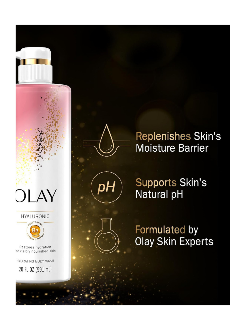 Olay Cleansing & Nourishing Hyaluronic Acid Body Wash – 530ml