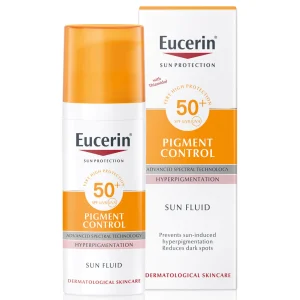 Eucerin Sun Face Fluid Anti Pigment SPF50+ 50ml: Shield Your Skin, Diminish Pigmentation What It Is: Eucerin Sun Face Fluid Anti Pigment SPF50+ is a high-protection sunscreen specifically formulated to safeguard your skin from harmful UV rays while effectively targeting and reducing the appearance of pigmentation spots. With its lightweight texture and potent formula, it offers broad-spectrum sun protection and helps promote a more even-toned complexion. What It Does: Sun Protection: Featuring SPF50+ and advanced UVA/UVB filters, this face fluid provides superior protection against sun damage, reducing the risk of sunburn and premature aging caused by UV radiation. Pigmentation Control: Enriched with Thiamidol, a patented ingredient proven to effectively reduce the appearance of dark spots and prevent their reoccurrence, this fluid helps diminish existing pigmentation while inhibiting melanin production for a brighter, more uniform skin tone. Hydration: The lightweight, non-greasy formula ensures optimal hydration without clogging pores, leaving your skin feeling soft, smooth, and comfortable throughout the day. Anti-Aging: Formulated with antioxidants, the fluid helps combat free radical damage, supporting skin's natural defenses and promoting a youthful, radiant complexion. How To Use: Apply Liberally: Dispense a sufficient amount of the fluid onto your fingertips. Smooth Over Skin: Gently massage the fluid onto your face and neck until fully absorbed, ensuring even coverage. Reapply: Reapply regularly, especially after swimming, sweating, or towel drying, to maintain continuous sun protection. Ingredients: Eucerin Sun Face Fluid Anti Pigment SPF50+ contains a blend of advanced UVA/UVB filters, Thiamidol, and antioxidant-rich ingredients carefully selected to provide effective sun protection and combat pigmentation. Who It Is For: Ideal for individuals seeking high-level sun protection while targeting and reducing pigmentation spots, Eucerin Sun Face Fluid Anti Pigment SPF50+ is suitable for all skin types, including sensitive skin. Keywords: Eucerin Sun Face Fluid Anti Pigment SPF50+, sun protection, pigmentation control, dark spots, even skin tone, skincare routine, Nairobi.